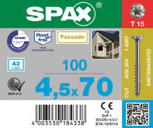 Afbeeldingen van Spax Spaanplaatschroef cilinderkop verzinkt T-Star T15 3.5x30mm