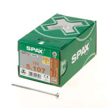 Afbeeldingen van Spax spaanplaatschroef wirox 5,0x107, tx20, met vlakke discuskop, met geoptimaliseerd deel schroefdraad