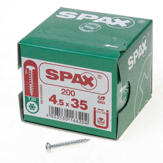 Afbeeldingen van Spax Spaanplaatschroef bolkop verzinkt T-Star T20 4.5x35mm (per 200 stuks)