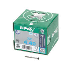 Afbeeldingen van Spax Spaanplaatschroef platverzonken kop RVS T-Star T20 deeldraad 4.0x40mm (per 200 stuks)