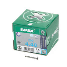 Afbeeldingen van Spax Spaanplaatschroef platverzonken kop RVS T-Star T20 voldraad 4.0x40mm (per 200 stuks)