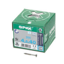 Afbeeldingen van Spax Spaanplaatschroef platverzonken kop RVS T-Star T20 deeldraad 4.5x40mm (per 200 stuks)