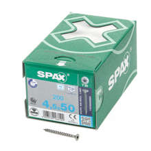 Afbeeldingen van Spax Spaanplaatschroef platverzonken kop RVS T-Star T20 voldraad 4.5x50mm (per 200 stuks)