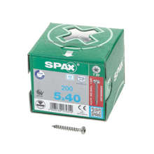 Afbeeldingen van Spax Spaanplaatschroef cilinderkop RVS T-Star T20 5.0x40mm (per 200 stuks)