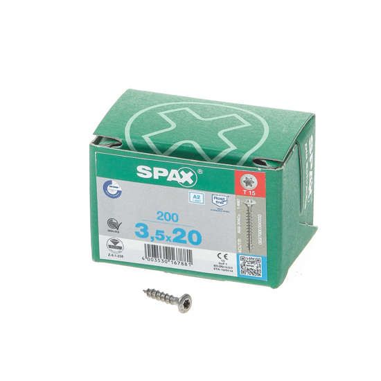 Afbeeldingen van Spax Spaanplaatschroef lenskop RVS T-Star T15 3.5x20mm (per 200 stuks)