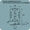 Afbeeldingen van Axa Heavy Duty Veiligheidsschijflager scharnier geborsteld RVS 114 x 89 x 3mm SKG*** 1847-09-81/VE