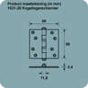 Afbeeldingen van Axa Kogellagerscharnier topcoat gegalvaniseerd 89 x 89mm 1531-25-23/E