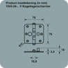 Afbeeldingen van Axa Veiligheidskogellagerscharnier topcoat gegalvaniseerd ronde hoeken 76 x 76mm SKG** 1543-24-23/VE