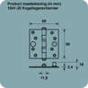 Afbeeldingen van Axa Veiligheidskogellagerscharnier topcoat gegalvaniseerd 89 x 89mm SKG*** 1541-25-23/V4E