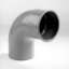 Afbeeldingen van Bocht 1x mof 1x spie 90° manchetverbinding klasse 41 PVC grijs keurmerk BRL52100/BRL52200 160mm