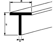 Afbeeldingen van Aluminium t-profiel 25 x 25 x 2mm