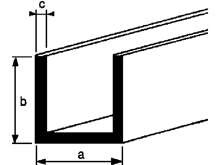 Afbeeldingen van Roval Aluminium u-profiel 25 x 50 x 25 x 2.5mm