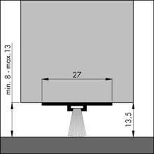 Afbeeldingen van Ellen Dorpelstrip onzichtbaar aluminium dbs 100cm