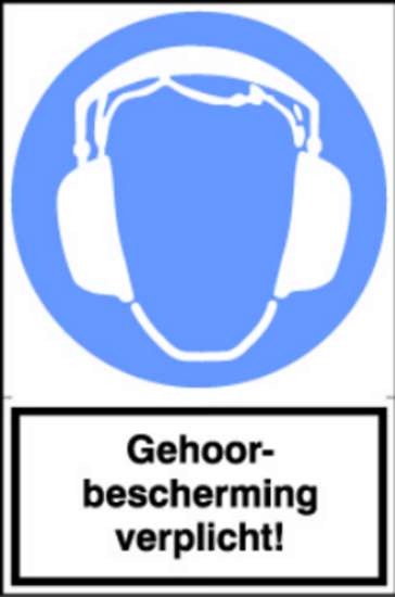 Afbeeldingen van Sticker Gehoorbescherming verplicht!