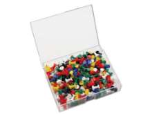 Afbeeldingen van Push pins lega assortiment doosje van 200 punaises