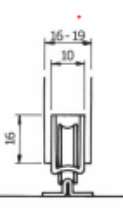 Afbeeldingen van Schuifdeur onderrail, staal geperst 1425, wit, 2000mm