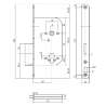 Afbeeldingen van P+E Kastslot profielcilindergat 72mm DIN rechts/links met rvs geborstelde voorplaat 235x20mm