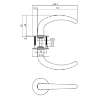 Afbeeldingen van P+E Deurkruk Sabel op ronde rozet 8mm stift rvs geborsteld