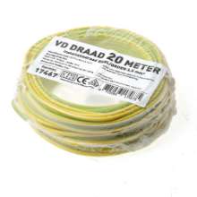 Afbeeldingen van Vd.draad groen/geel 2.5mm (20mtr)