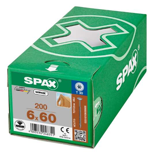 Afbeeldingen van Spax-s Spaanplaatschroef tellerkop discuskop T30 6 x 60mm