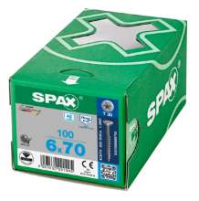 Afbeeldingen van Spax Spaanplaatschroef platverzonken kop RVS T-Star T30 deeldraad 6.0x70mm (per 100 stuks)