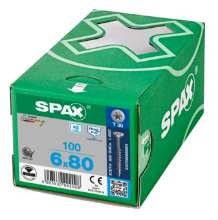 Afbeeldingen van Spax Spaanplaatschroef platverzonken kop RVS T-Star T30 deeldraad 6.0x80mm (per 100 stuks)