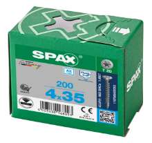 Afbeeldingen van Spax Spaanplaatschroef platverzonken kop RVS T-Star T20 voldraad 4.0x35mm (per 200 stuks)