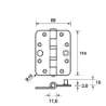 Afbeeldingen van Axa Heavy Duty Veiligheidsschijflager scharnier geborsteld RVS 114 x 89 x 3mm SKG*** 1847-09-81/VE