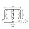 Afbeeldingen van Axa Smart Veiligheids schijflagerscharnier topcoat gegalvaniseerd 89 x 150 x 3mm SKG*** 1647-15-23/VE