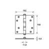 Afbeeldingen van Axa Kogellagerscharnier topcoat gegalvaniseerd 102 x 102mm 1531-26-23/E