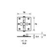 Afbeeldingen van Axa Veiligheidskogellagerscharnier RVS 76 x 76 x 2.4mm SKG*** 1541-24-81/VE