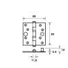 Afbeeldingen van Axa Veiligheidskogellagerscharnier topcoat gegalvaniseerd 89 x 89mm SKG*** 1541-25-23/V4E