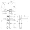 Afbeeldingen van Deurkruk op schild toiletsluiting 63/8mm met nok 7mm Ital EN1906
