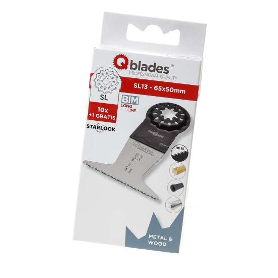 Afbeeldingen van Qblades SL13 Multitoolzaagblad Bim 65X50mm Bim 10+1 stuk gratis