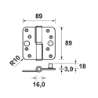 Afbeeldingen van Axa Veiligheidskogelstiftpaumelle topcoat gegalvaniseerd ronde hoeken rechts 89 x 89 x 3mm SKG*** 1203-25-23/V4E