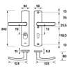 Afbeeldingen van VH-beslag Curve Kr/Kr Blok PC72 Inox 38-54mm