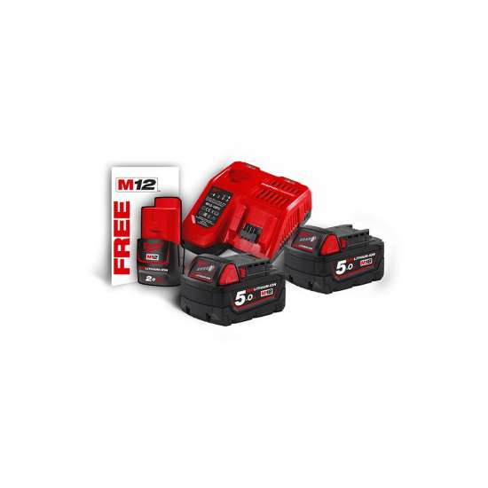 Afbeeldingen van Milwaukee 2xaccu NRG-5.02 Ah +lader set