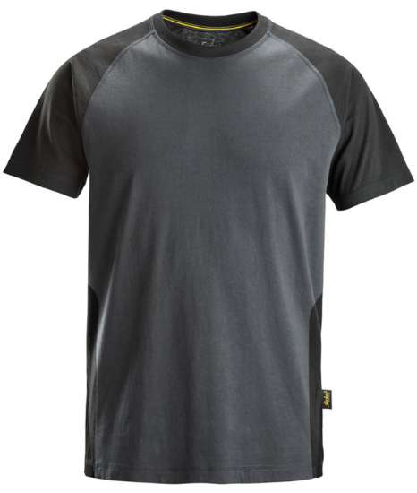 Afbeeldingen van Tweekleurig T-shirt M Zwart/Staalgrijs