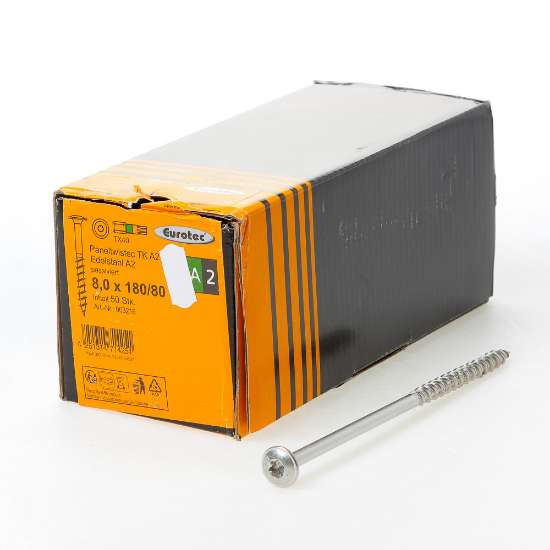 Afbeeldingen van Tellerkopfschroef RVS A2 8x180 tx40