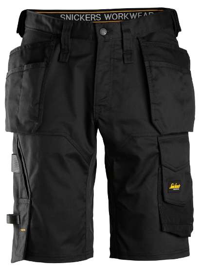 Afbeeldingen van Korte werkbroek stretch m/hols 6151 zwart 50