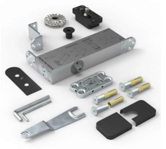 Afbeeldingen van Taatsdeurscharnier Pivotica Pro E 100 F-90, zwart, 100kg