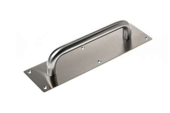 Afbeeldingen van Deurgreep op duwplaat rvs 300x80x2mm-