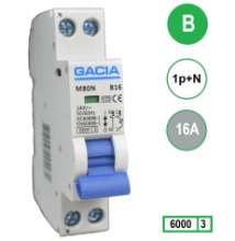 Afbeeldingen van Installatieautomaat 16A 1P+N B 6kA 230v/400v