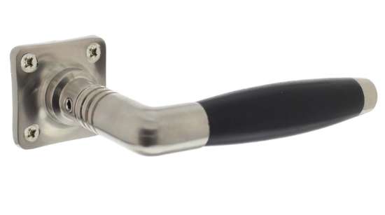 Afbeeldingen van DeurkrukTon Basic vierk.rozet nikkel/matzwart