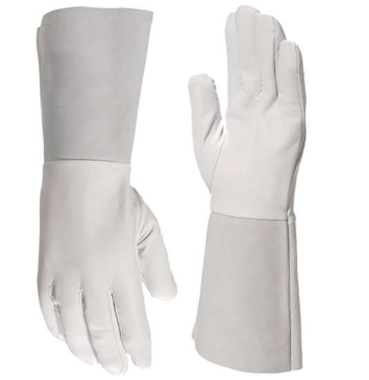 Afbeeldingen van Lashandschoen lang Tig wit Mt10