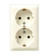 Afbeeldingen van Bj wandcontactdoos opb.2-voudig wit