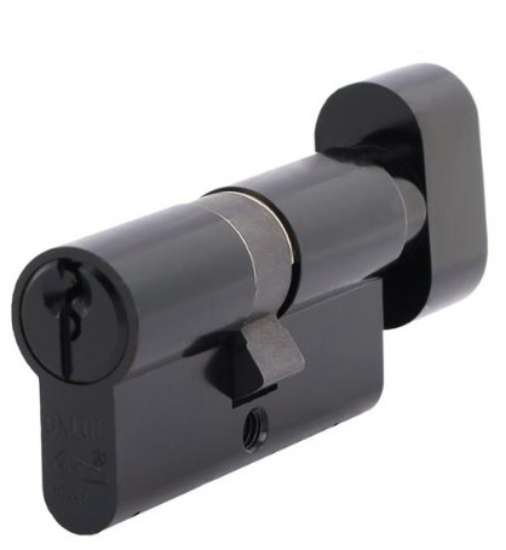 Afbeeldingen van Oxloc knop prof.cil. zwart 30/45K skg** +3sl