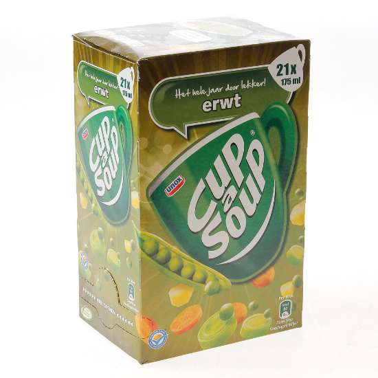 Afbeeldingen van Doos cup a soup erwten