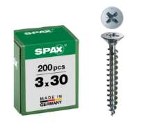 Afbeeldingen van Spax Spaanplaatschroef platverzonken kop verzinkt pozidriv 3.0x30mm (per 200 stuks)