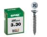 Afbeeldingen van Spax Spaanplaatschroef platverzonken kop verzinkt pozidriv 3.0x30mm (per 200 stuks)